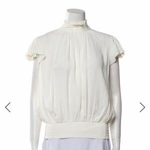 Frame Denim Cream Ruffle Sleeve Blouse